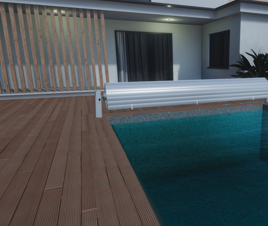 City Pool mit Lamellenabdeckung