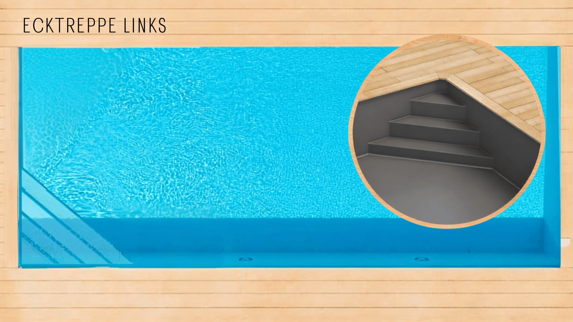 Poolfolie für Ecktreppe