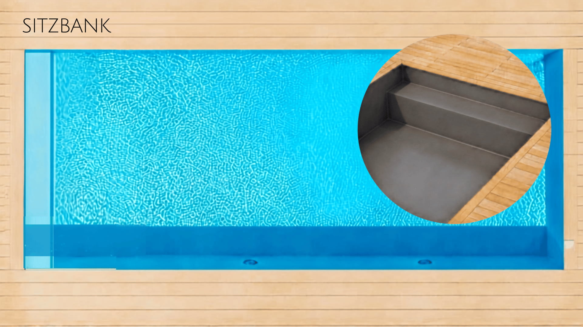 Poolfolie für Sitzbank im Pool