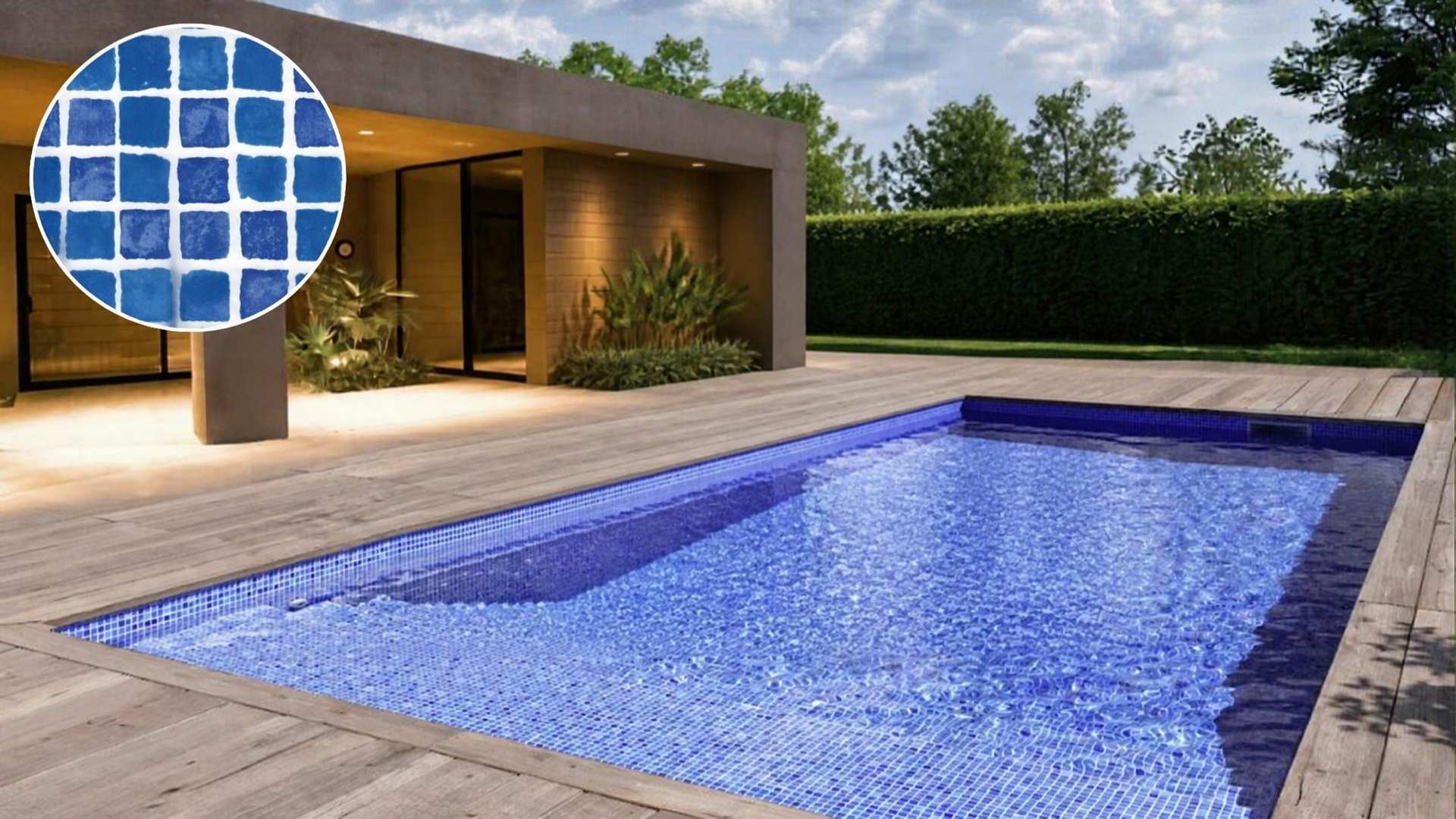 Poolfolie in Mosaic Blau