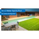 Designer Sport-Pool 10 x 2 m, Tiefe wählbar 60 cm...