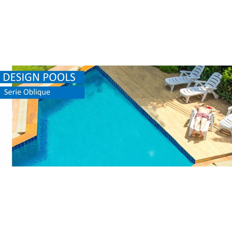 Design Pool, Modell Oblique, mit integrierter Sitzfläche - Ihr