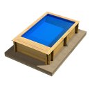 Holzpool Pooln Box Junior, 3,70 m x 2,40 m x 0,76 m, mit Kartuschenfilteranlage + Aufbewahrungsbox