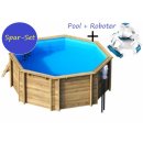 Pool + Roboter - Super-Spar-Set ADRIA, mit Tropic  Ø 4,14 m, Höhe 120 cm