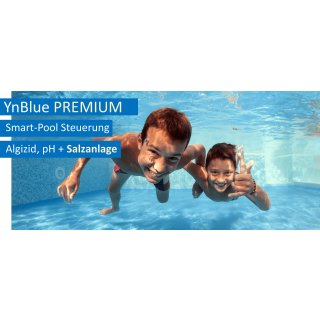 Smart-Pool-Anlage - YnBlue PREMIUM - Salzanlage, pH-Dosierung, Flockung, mit App, Pools bis 20 m³ Volumen