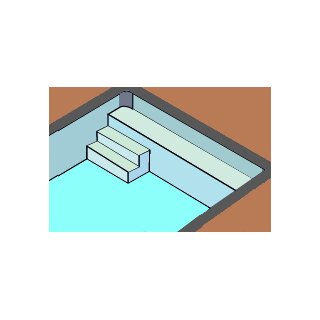 Aufpreis Sitzbank mit gerader Treppe rechts, bis 3,00 m Poolbreite